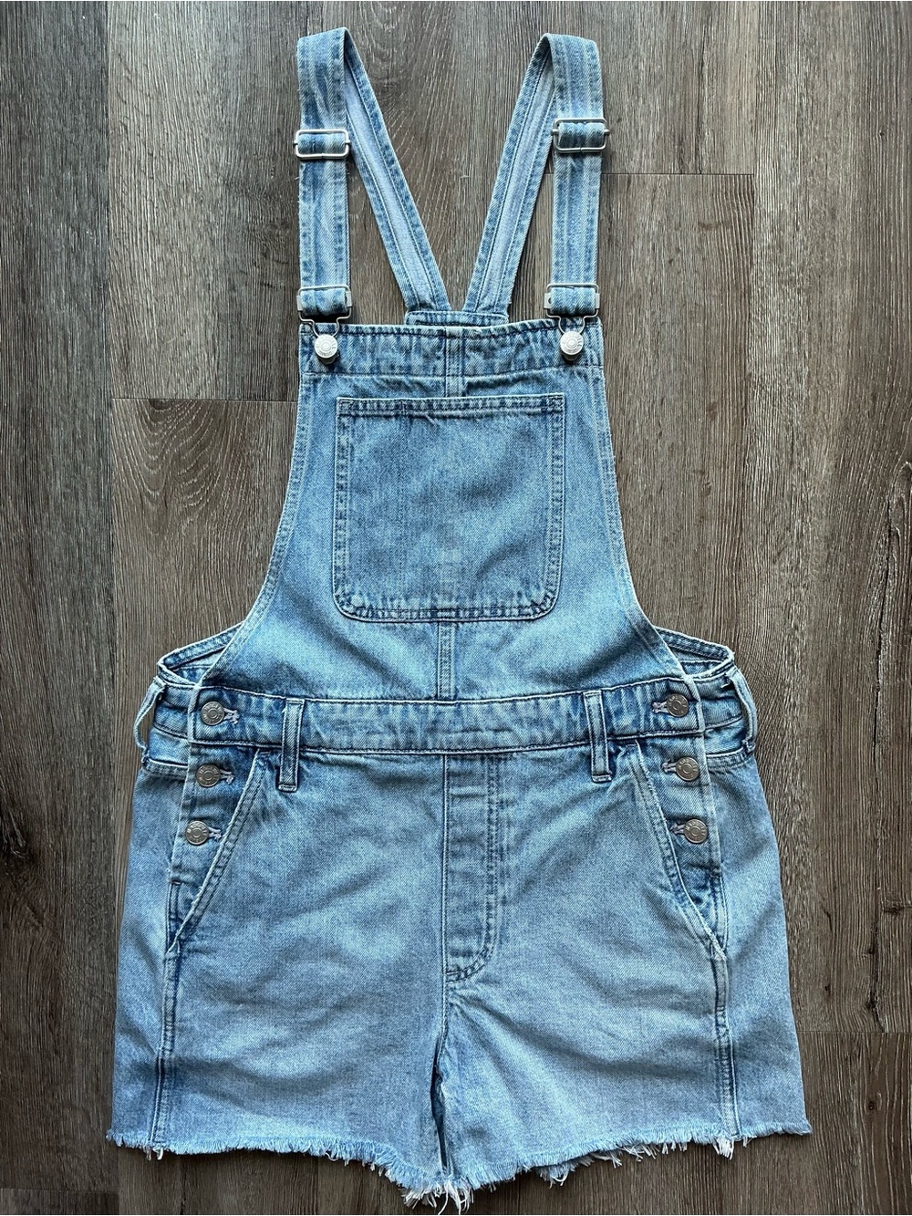 Madewell Adirondack Short Overalls in Light Wash Size Small